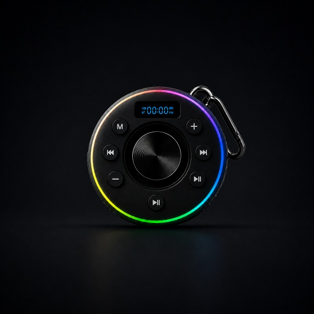 Waterproof Bluetooth Shower Speaker with Suction Mount, FM Radio & LED Clock